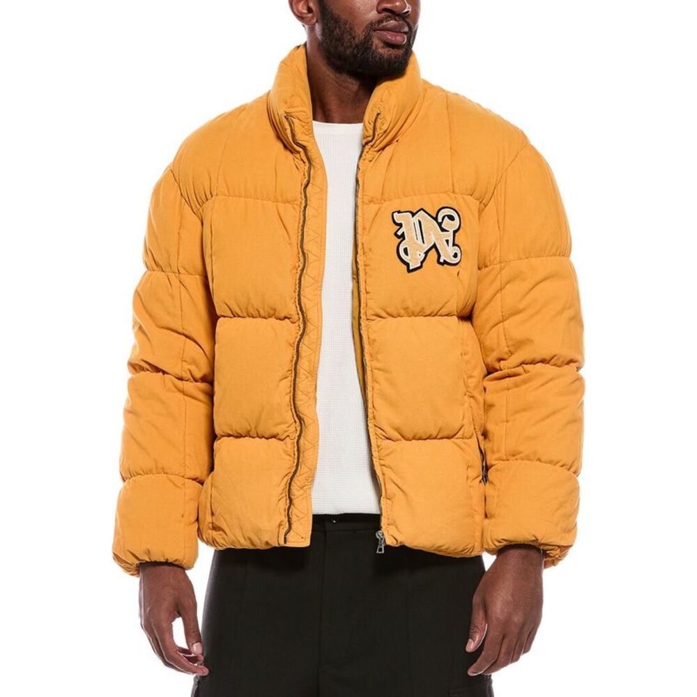 Palm Angels Mens  Puffer Corduroy Jacket, Orange